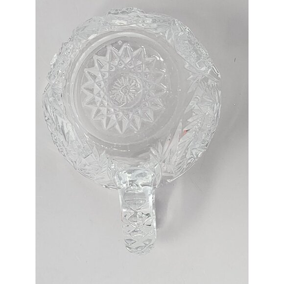 Vintage Set Of 3 Clear Pressed Glass Punch Cups Decorative Floral Starburst - Picture 13 of 15